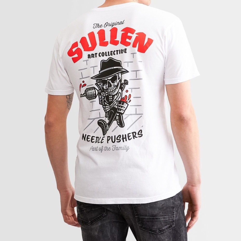 Sullen Art Collective White Standard Graphic Tattoo Short Sleeve Men`s T-shirt